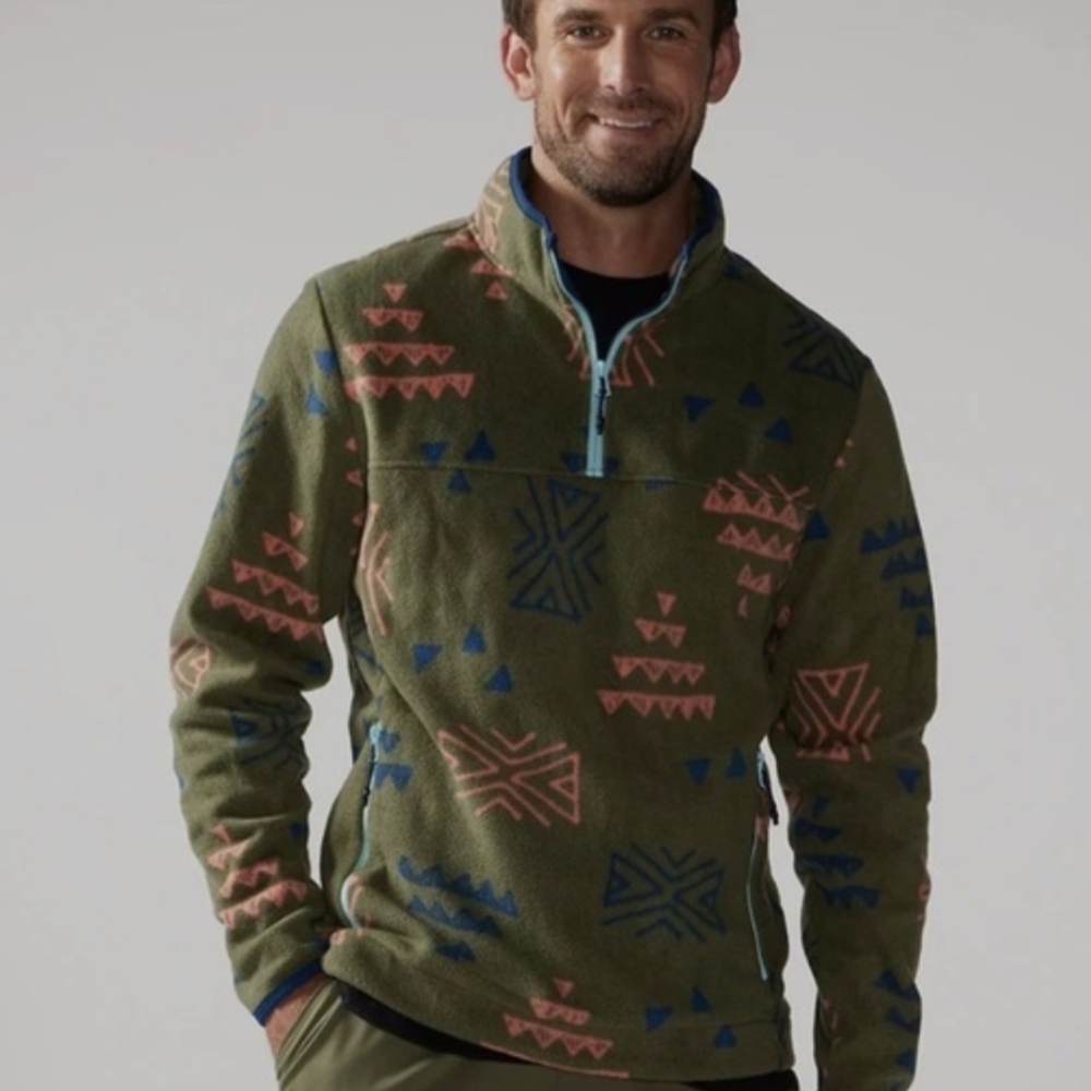 Chubbies Flame Commander Fair Isle Fleece Pullover Sweatshirt Geometric Aztec